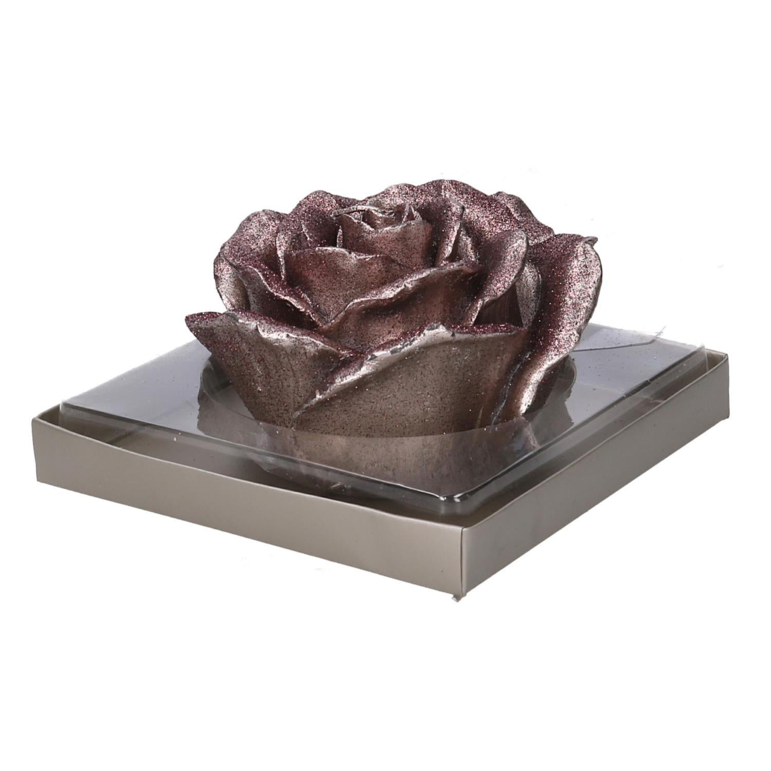 Rustic Candela A Sfera In Paraffina – Colore Rosa – Finitura Metallica – 24 Ore Di Combustione - 3