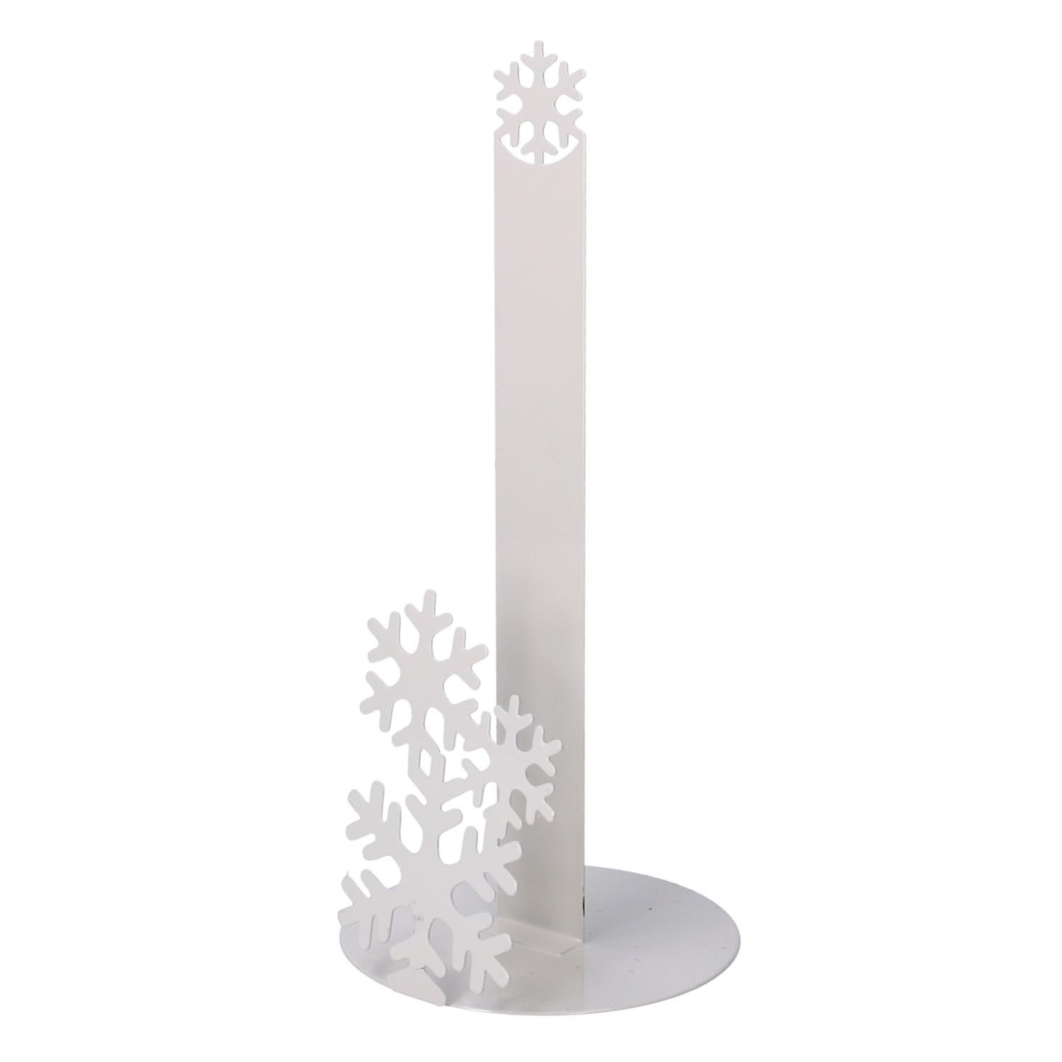 Toallero de metal blanco copo de nieve redondo cm ø15h33