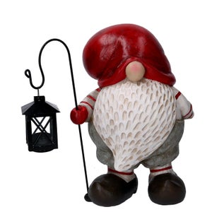 Gnome de Noël ornement poupée lanterne LED à piles figurine d'elfe