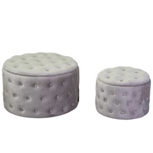 Pouf contenitore velluto grigio al miglior prezzo