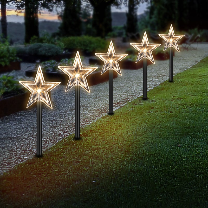 Juego de 5 estrellas LED luminosas en palos - 5 piezas - decoración  navideña exterior - balcón - terraza