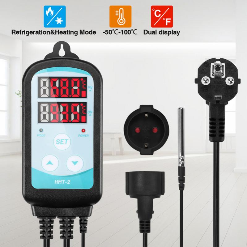 Luqeeg Kit Regolatore Di Temperatura PID Digitale 48x96 Mm, Ingresso Per Termocoppie K/J/E/N, Alimentazione AC 100-240V, Con Display E Allarme, Ideale Per Macchinari Industriali - 2