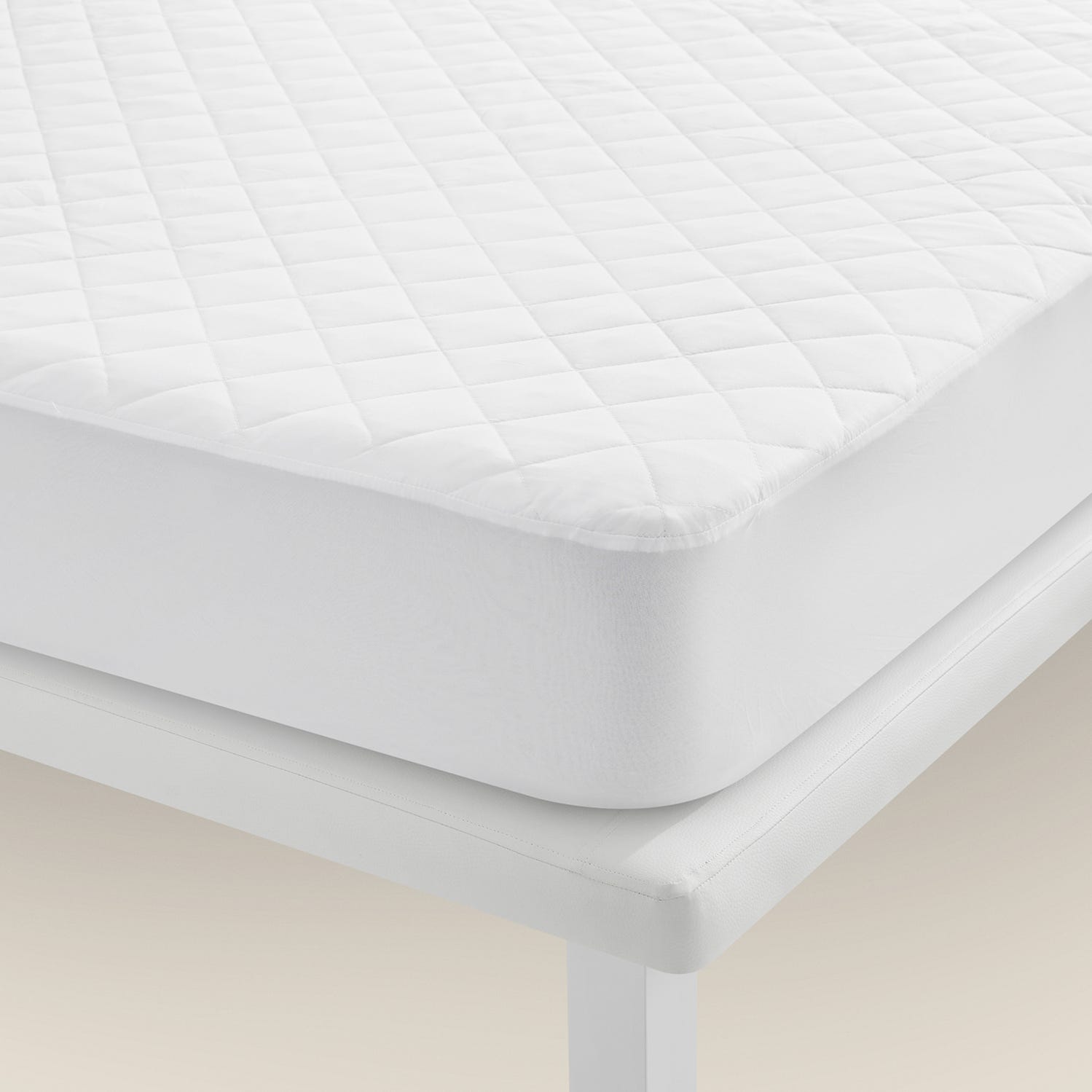 200x200 cm + 34 cm - Protector de colchón algodón suave - Protector colchón  impermeable con elásticos