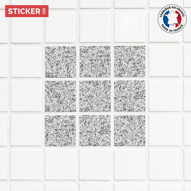 Sticker Carrelage Pic - Blanc à Prix Carrefour