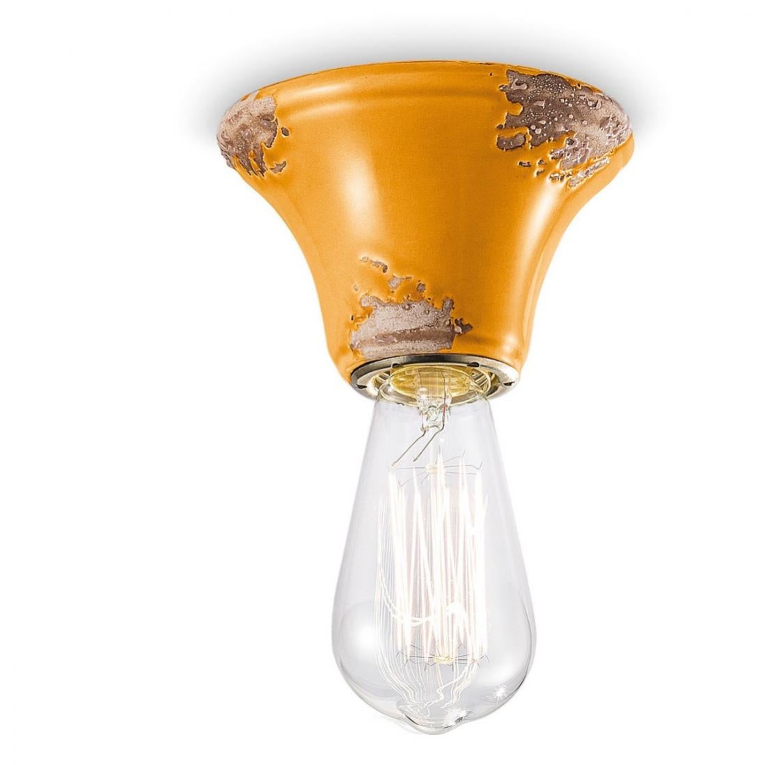 Ferroluce Hängeleuchte Vintage Grunge – Handgefertigte Keramik-Lampe, 35 Cm, Industrie- & Retro-Stil