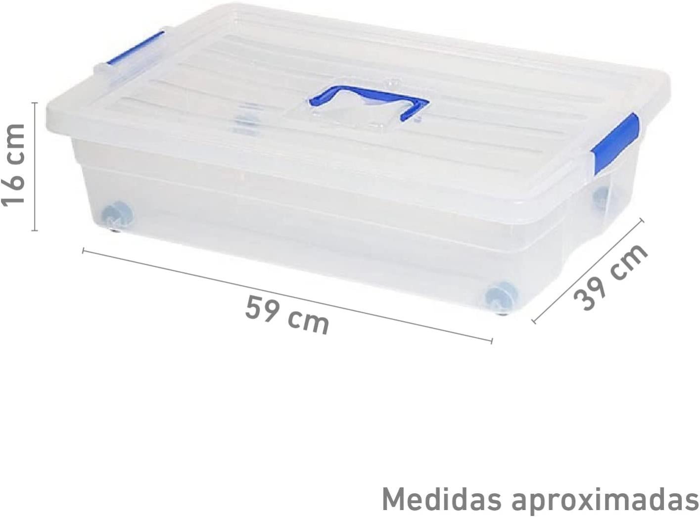 TIENDA EURASIA® Caja de Almacenamiento de Plastico con Tapa, a Ruedas y Asa, Apilable | Leroy Merlin