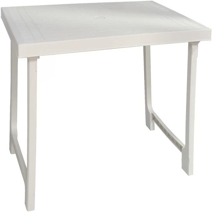 TIENDA EURASIA - Table Pliante Portable, Blanche en Plastique Résistant,  pour Intérieur ou Extérieur, 79x56x64 cm