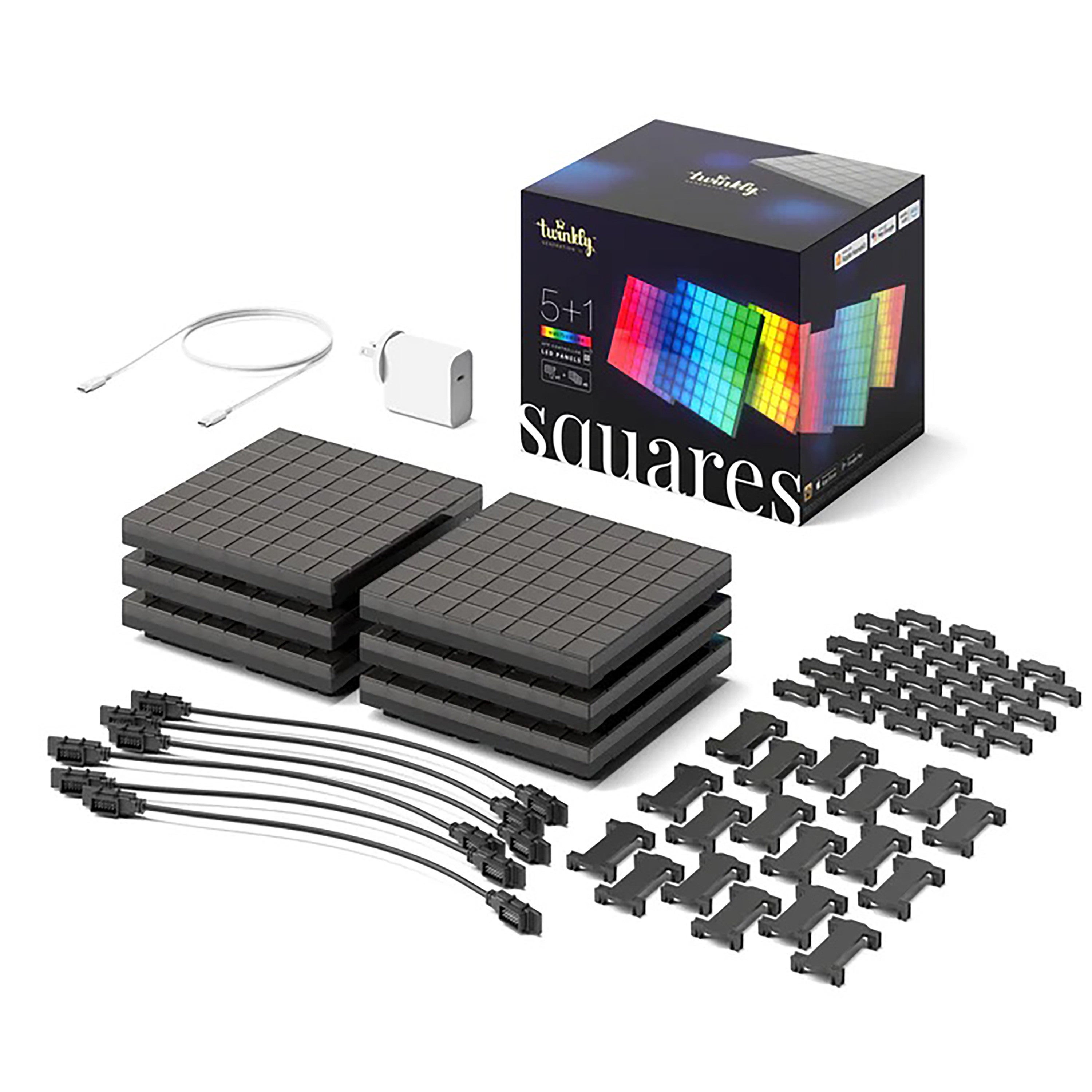 Twinkly square block kit 6 ,64 rgb pixel, 20x20cm , bluetooth + wi-fi ip20