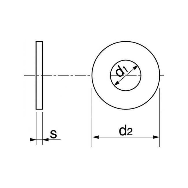 Sachet de rondelles plates Moyenne (M) inox A4 - 10 pcs - 10 mm