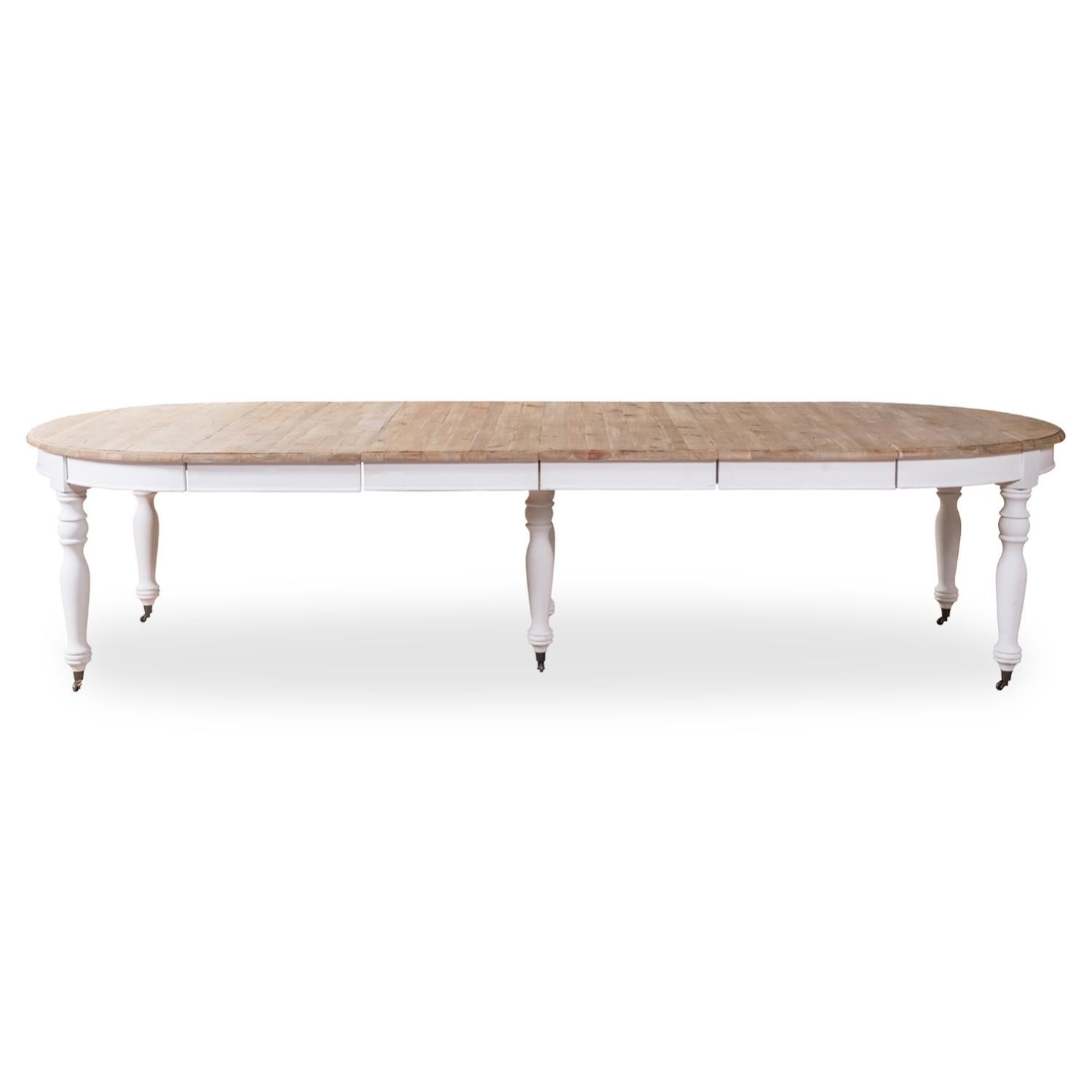 Table ronde extensible en bois massif LAVANDOU Blanc - 2