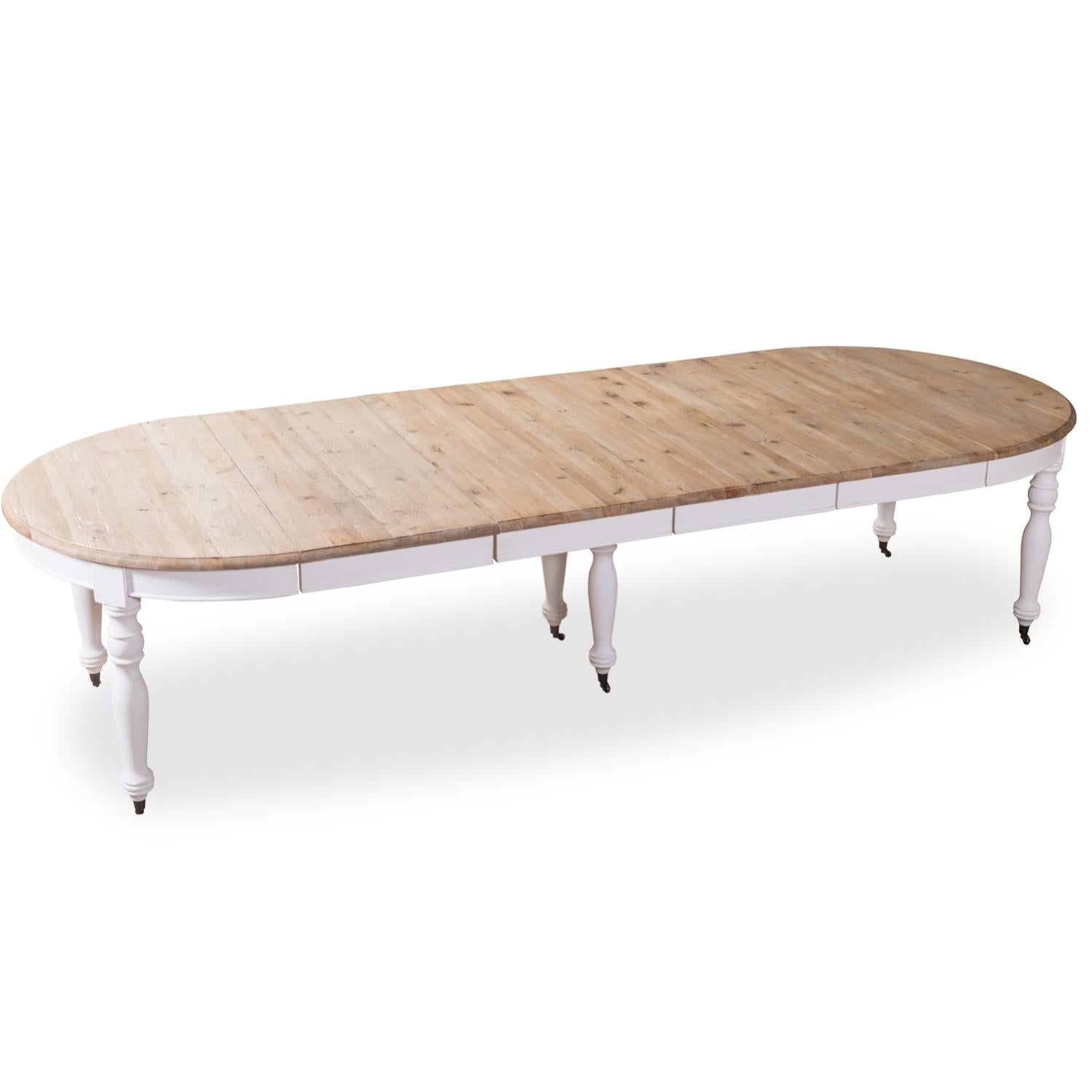 Table ronde extensible en bois massif LAVANDOU Blanc - 4