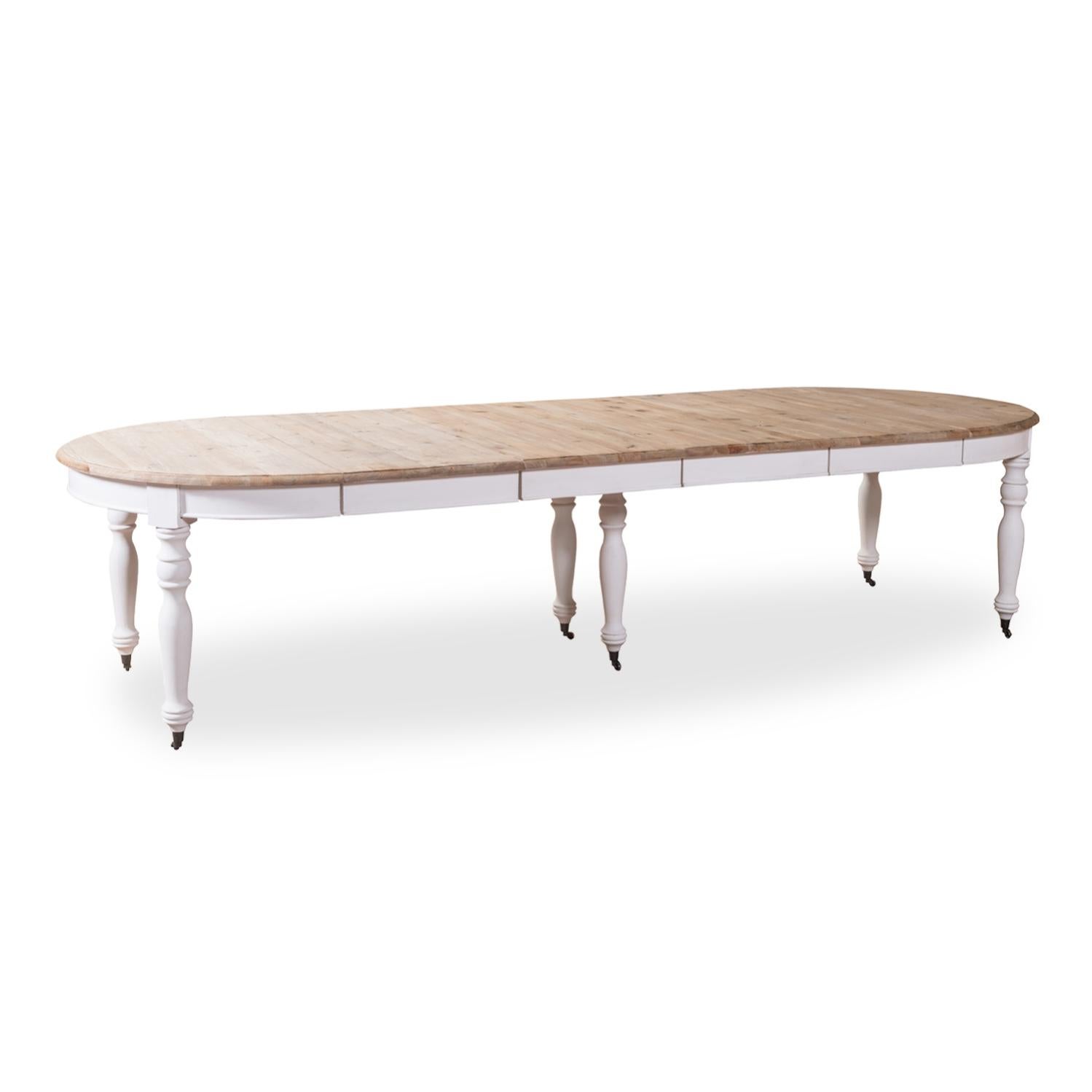 Table ronde extensible en bois massif LAVANDOU Blanc - 3