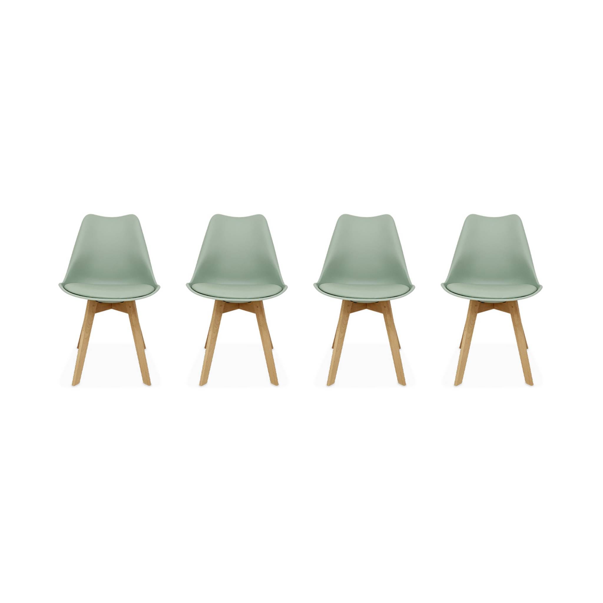 Lot de 4 chaises scandinave vert collection Scandi
