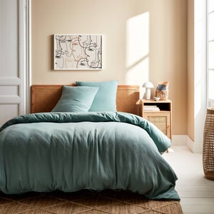 VISION - FLANELLE Love gris - Parure de lit housse de couette 260x240cm  avec 2 taies - 100% coton flanelle - Cdiscount Maison