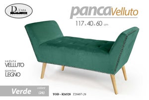 Panca Scendiletto Effetto Velluto con Brillantini 120x39x55 cm