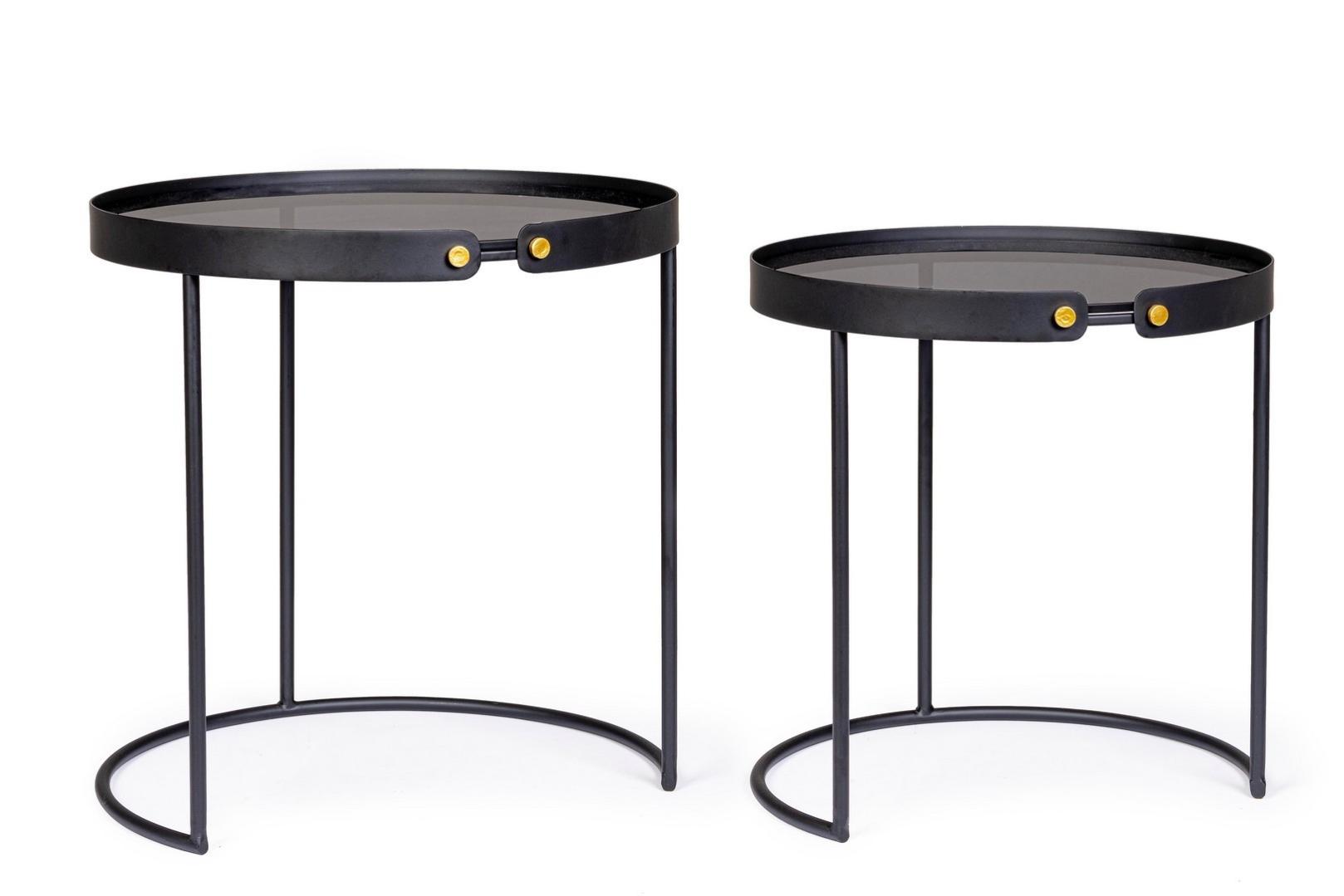Set de 2 tables basses en acier noir Zeina Leroy Merlin