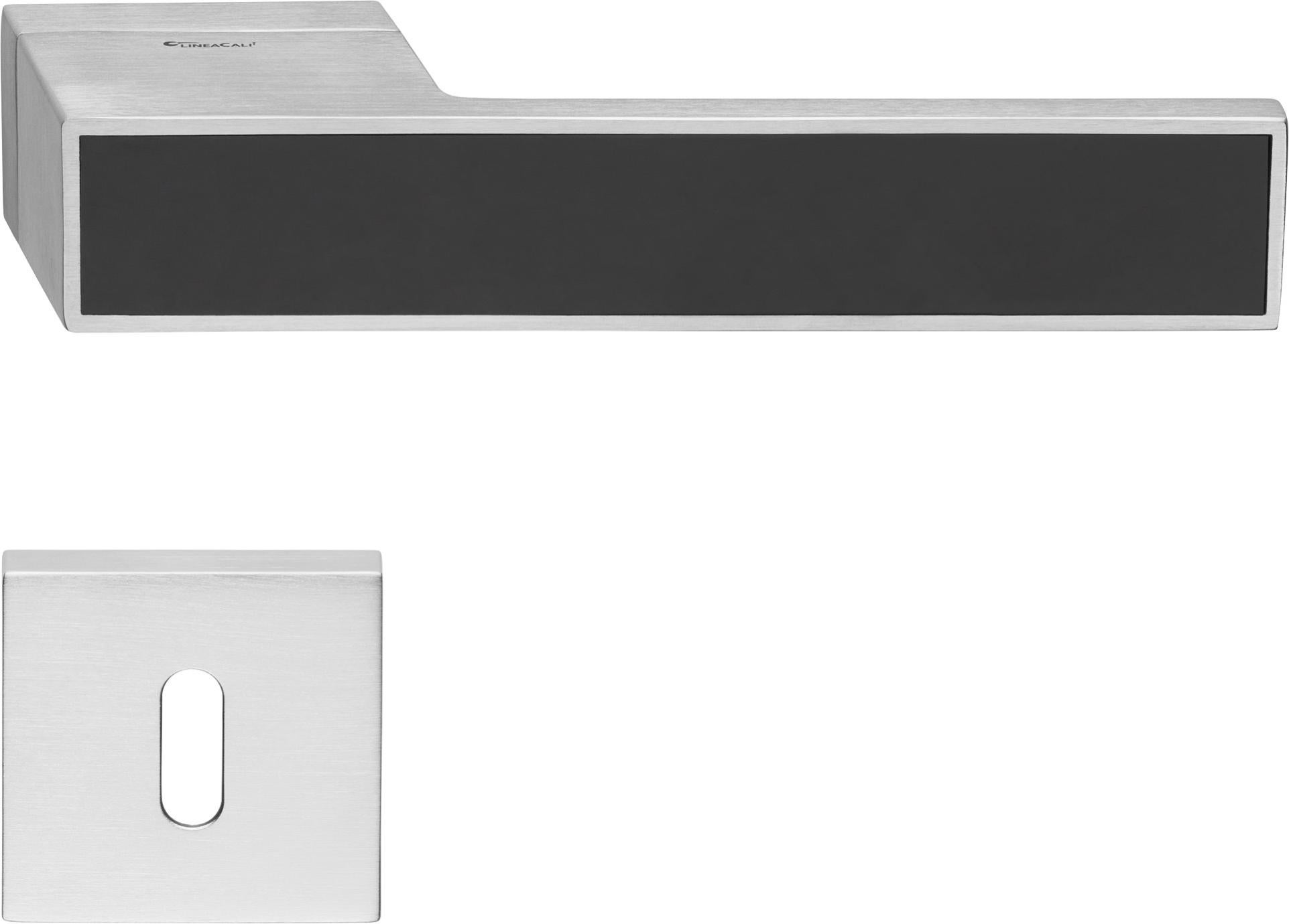 Maniglie Per Porta Yale Verona - Nero Opaco, Con Rosone E Foro Per Serratura, Per Interni Ed Esterni - Foto 2