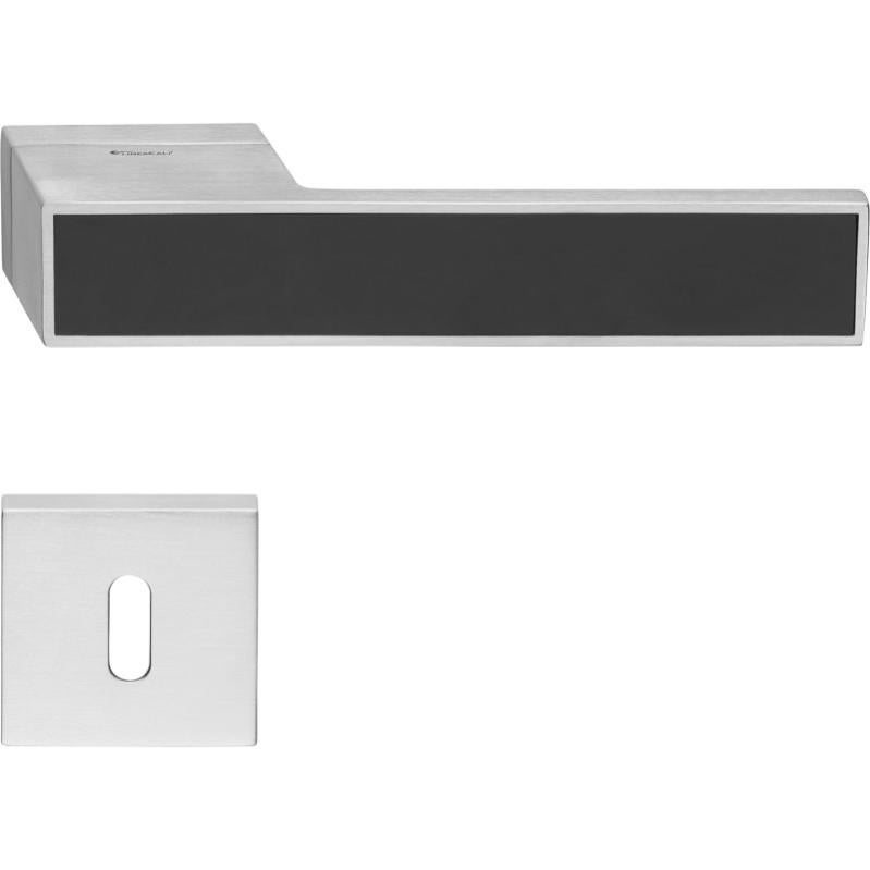 Maniglia Per Porta In Acciaio Inox Satinato Design Elegante Moderno Con Rosetta E Bocchetta Austria 85112990 - Foto 4