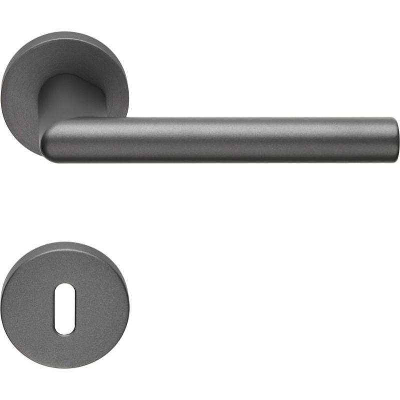 Set 4 Maniglie Porte In Acciaio Inox HAIFUAN - Rosone Foro Chiave, Per Spessori 35-45mm, Spazzolato