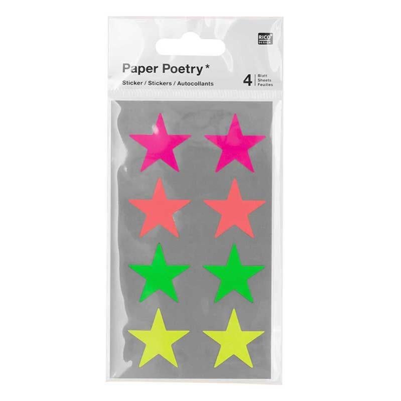 48 Adesivi Stelle Luminose Al Neon - Formato Vuoto, Colorati, Autoadesivi Per Decorazioni Feste E Camerette