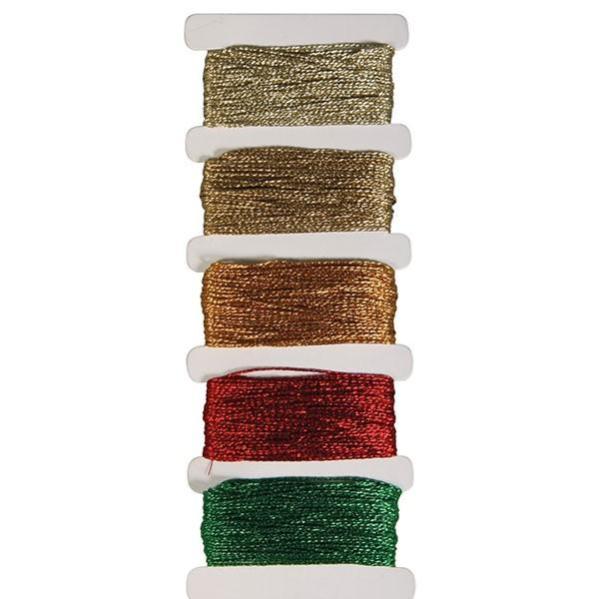 6 Fils Broderie Métallique Or Et Argent - 8m Each Avec Ciseaux - Pour Point De Croix Et Créations