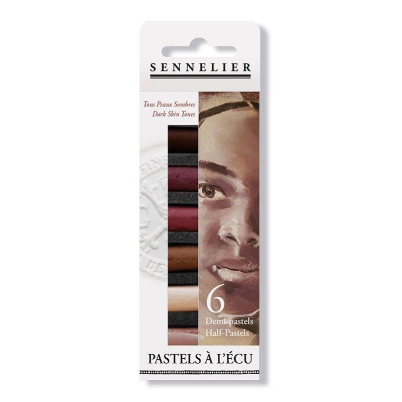 Etui pastels 'A l'écu' 6 demipastels Portrait teintes foncées Sennelier Leroy Merlin
