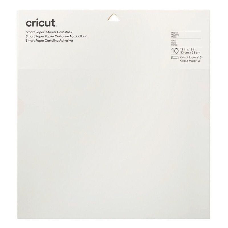 10 papiers cartonnés autocollants blanc 33 x 33 cm - Cricut - Cricut