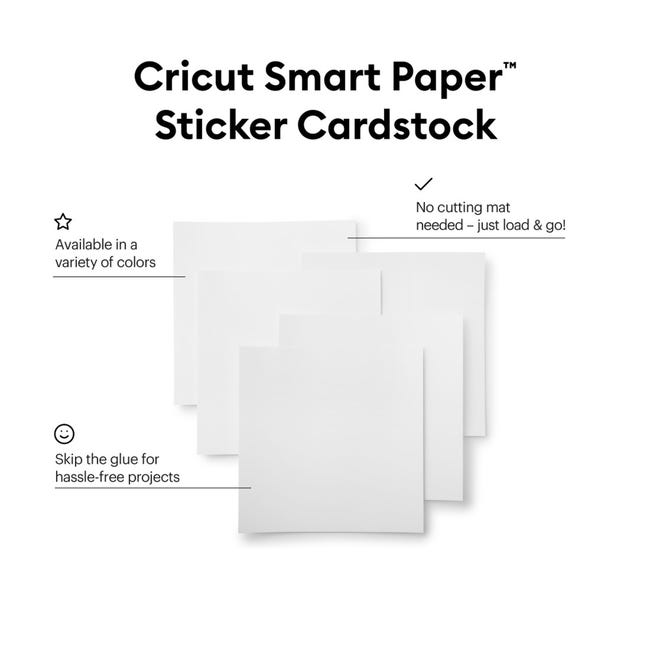 10 papiers cartonnés autocollants blanc 33 x 33 cm - Cricut - Cricut