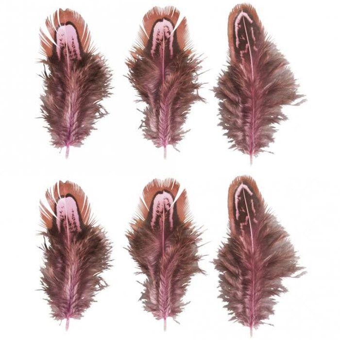 6 piume decorative - rosa garofano