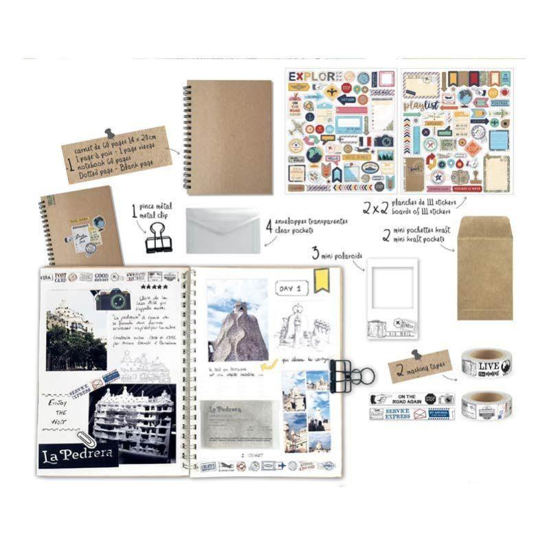 Kit Carnet De Voyage Graine Créative - Pour Souvenirs Et Journal De Bord - Créativité Et Mémoire