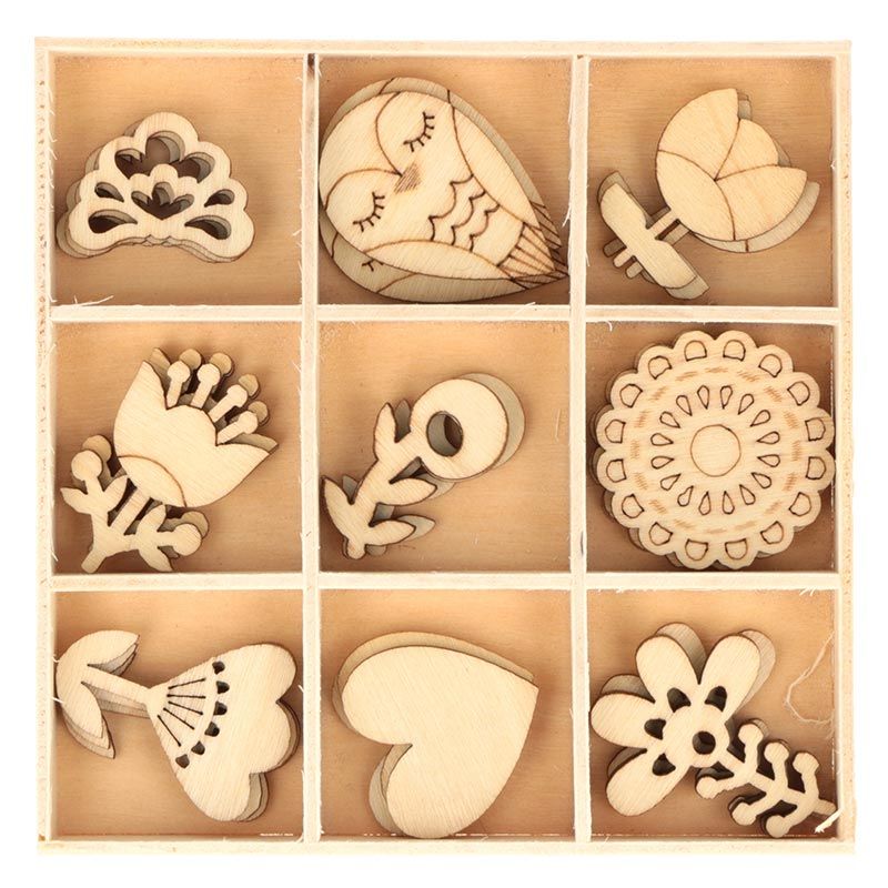 Mini sagome fiori di legno da 3 cm - 20 unità per 1,25 €