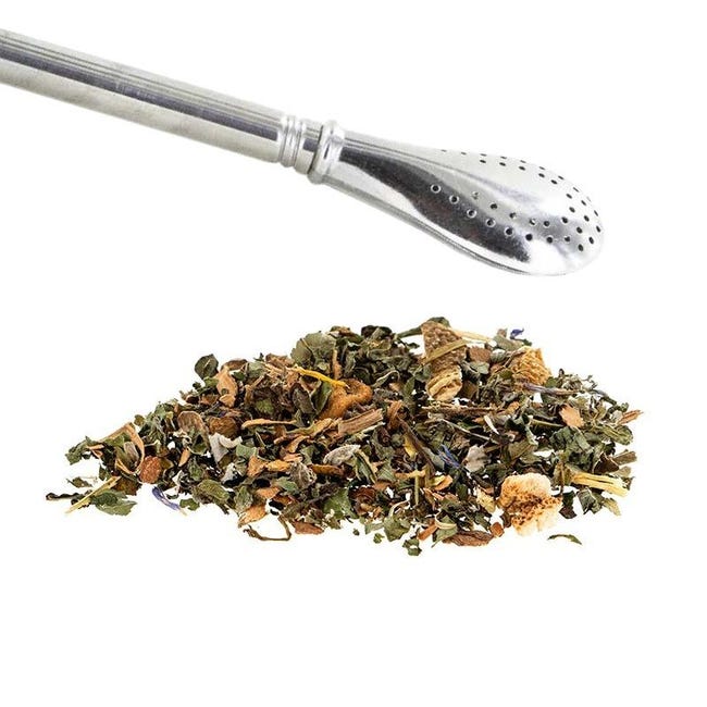 Paille pour thés, infusions et maté, en acier inoxydable - Aromandise