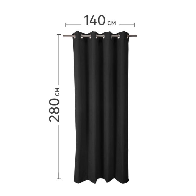 INSPIRE - Tenda termica oscurante RAGNAR - Effetto velluto nero - L.140 x  H.280 cm - Poliestere