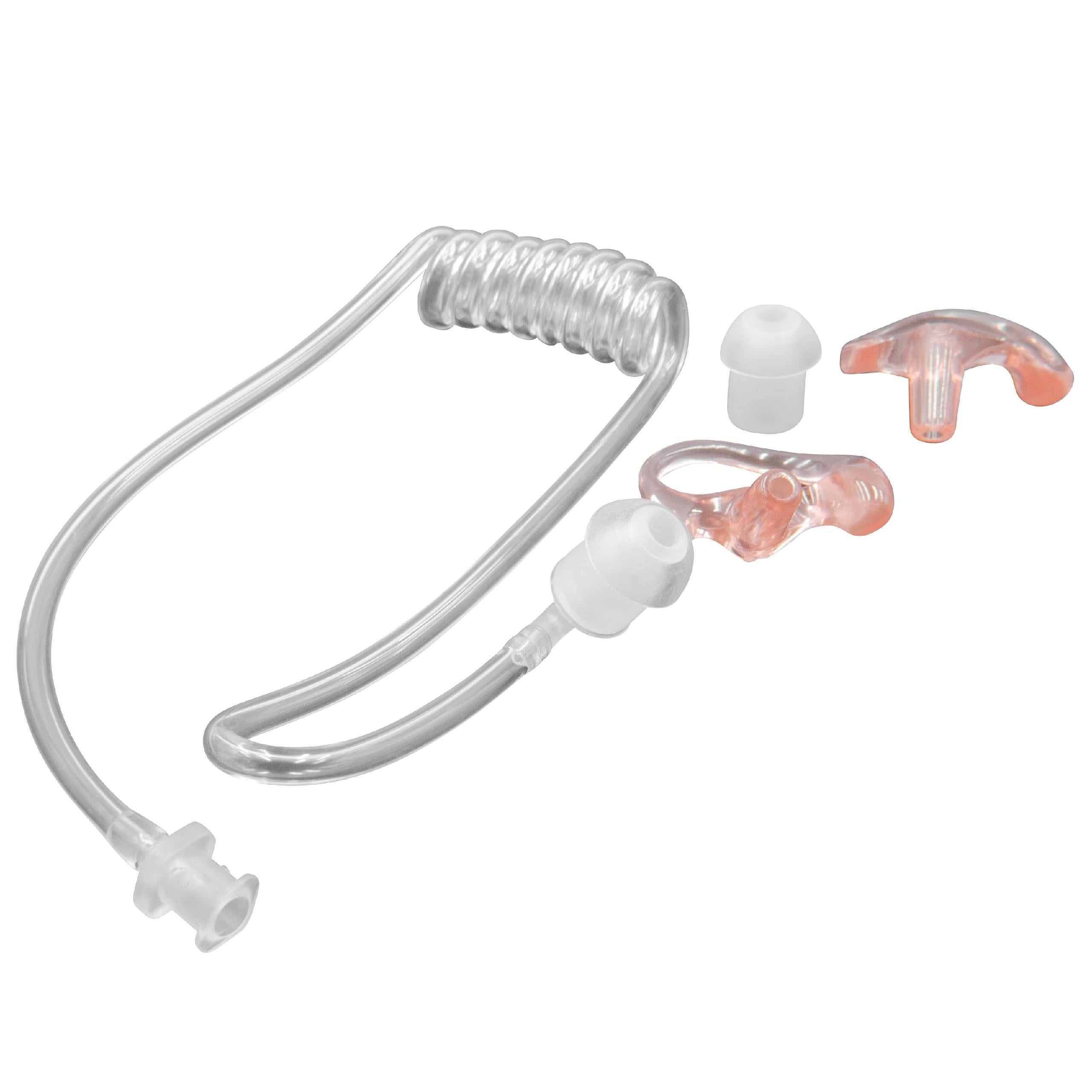 Écouteur intra-auriculaire unilatéral avec tube acoustique transparent,  prise jack de 2,5 mm et clip de fixation