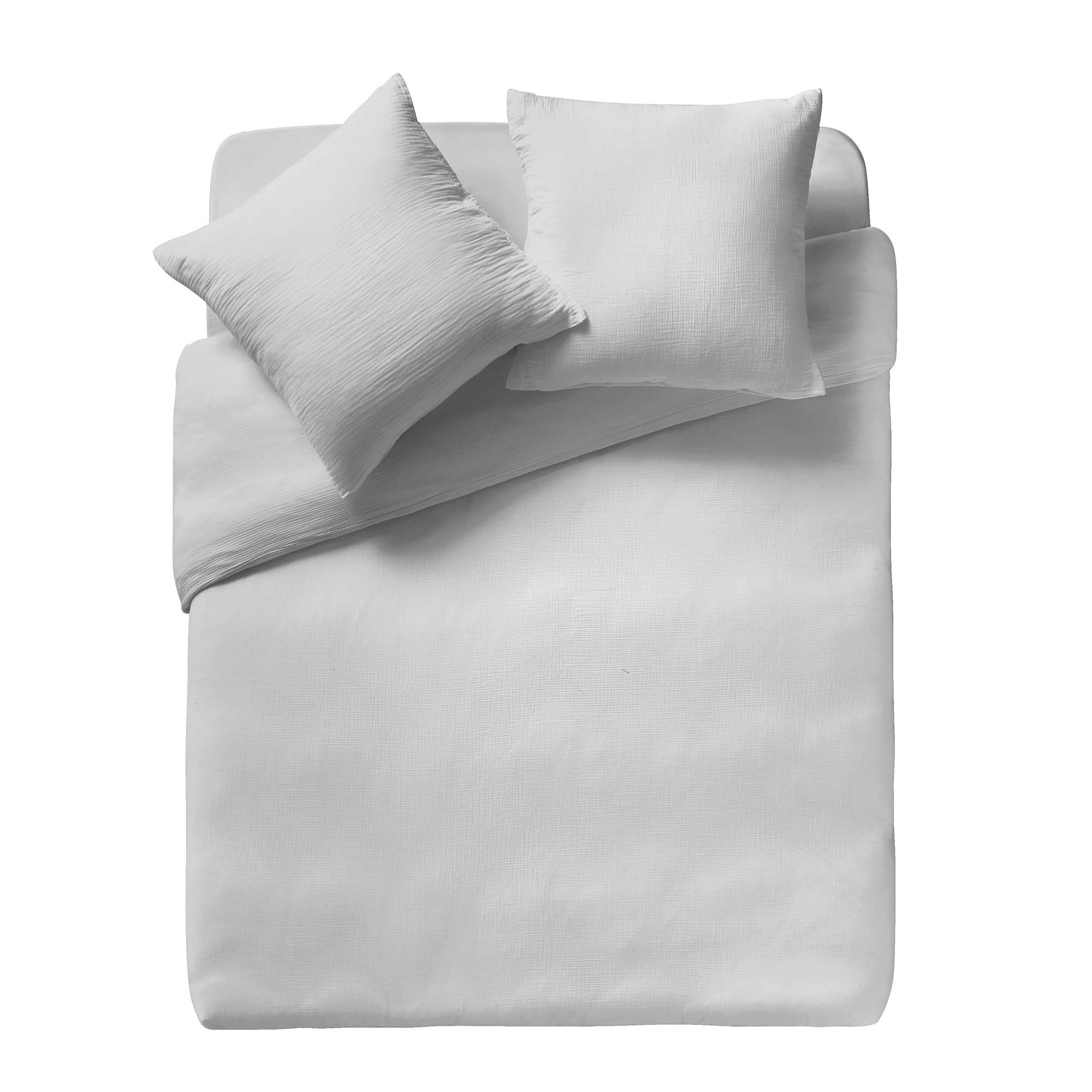 Housse De Couette En Double Gaze De Coton Essix - 260x240cm, Bleu Céladon, Sans Repassage