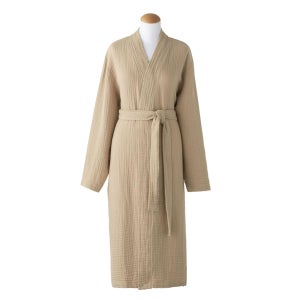 Peignoir D'Hiver Femme En Gaze De Coton Épais 6 Couches - Chaud, Matelassé, à Boutons - Style Yukata Ample Pour Spa, Maison