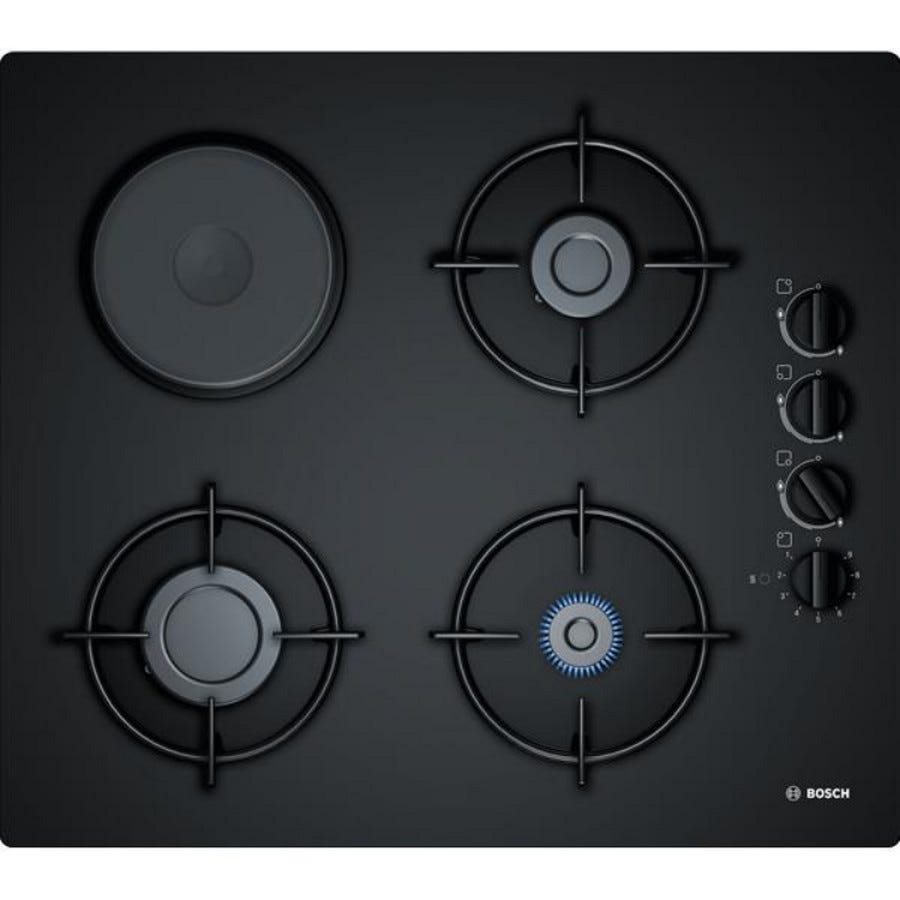 Table de cuisson induction 60cm 4 feux 4600w noir Bosch PUE61RBB5E