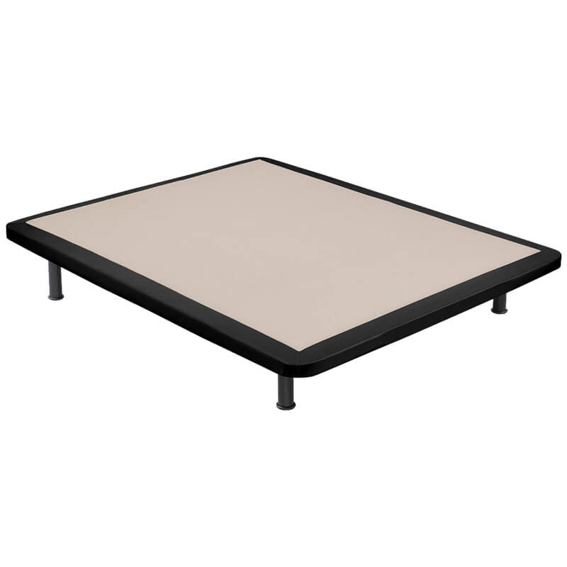Base tapizada Poli-piel reforzada 5 barras transversales - Negro - 135x190  cm