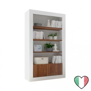 FOREHILL Libreria scaffale con Ante,Credenza Espositore Soggiorno in Legno, Libreria Bianca con 2 Ante e 3 Scomparti Aperti,Mobile Multiuso Salvaspazio  per ufficio cucina soggiorno 70×29,5×167cm : : Casa e cucina