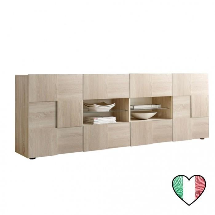 Credenza Ddalessandr, Buffet da soggiorno a 4 ante, Madia da salotto