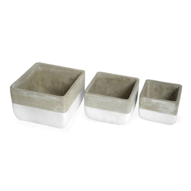 Set di 3 Vasi Decorativi MF773, Beige, 30,5x30,5x27 cm, Epikasa Set di 3 Vasi Decorativi MF773, Beige, 30,5x30,5x27 cm, Epikasa