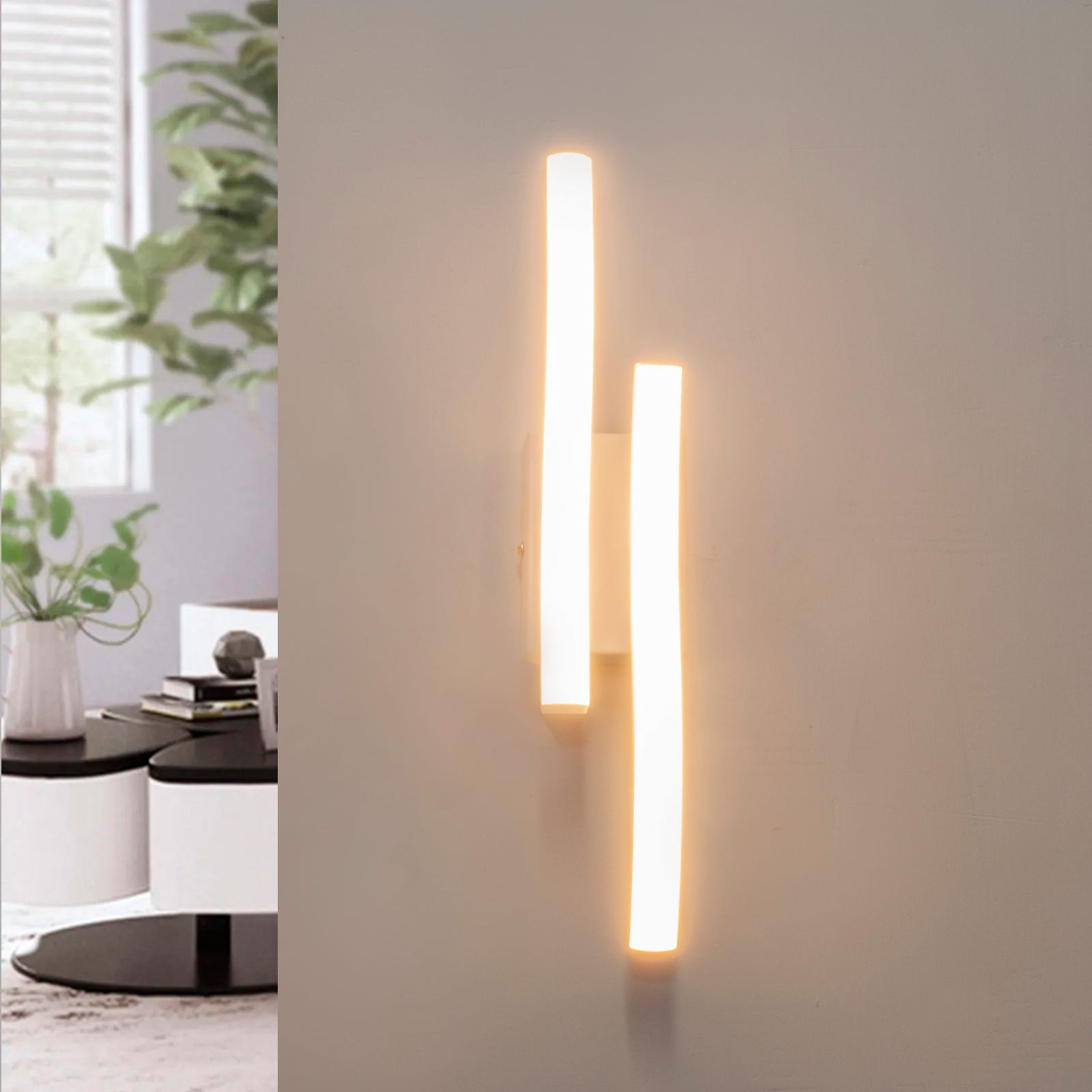 Lampada parete muro applique bianco moderno LED 10W luce stilizzata  comodino soggiorno salotto 230V LUCE 3000K