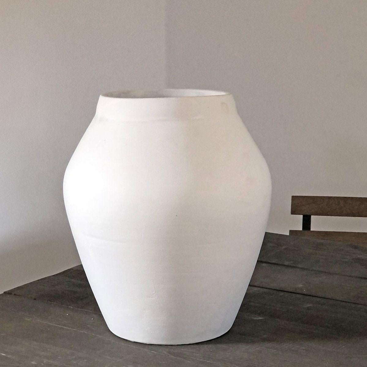 Vase amphore en terre cuite Blanc Grès Leroy Merlin