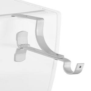 Geko 1 Support sans perçage pour Tringle à Rideaux diamètre 28 mm - Spécial  Caisson de volet Roulant à rainure - Colori : Blanc
