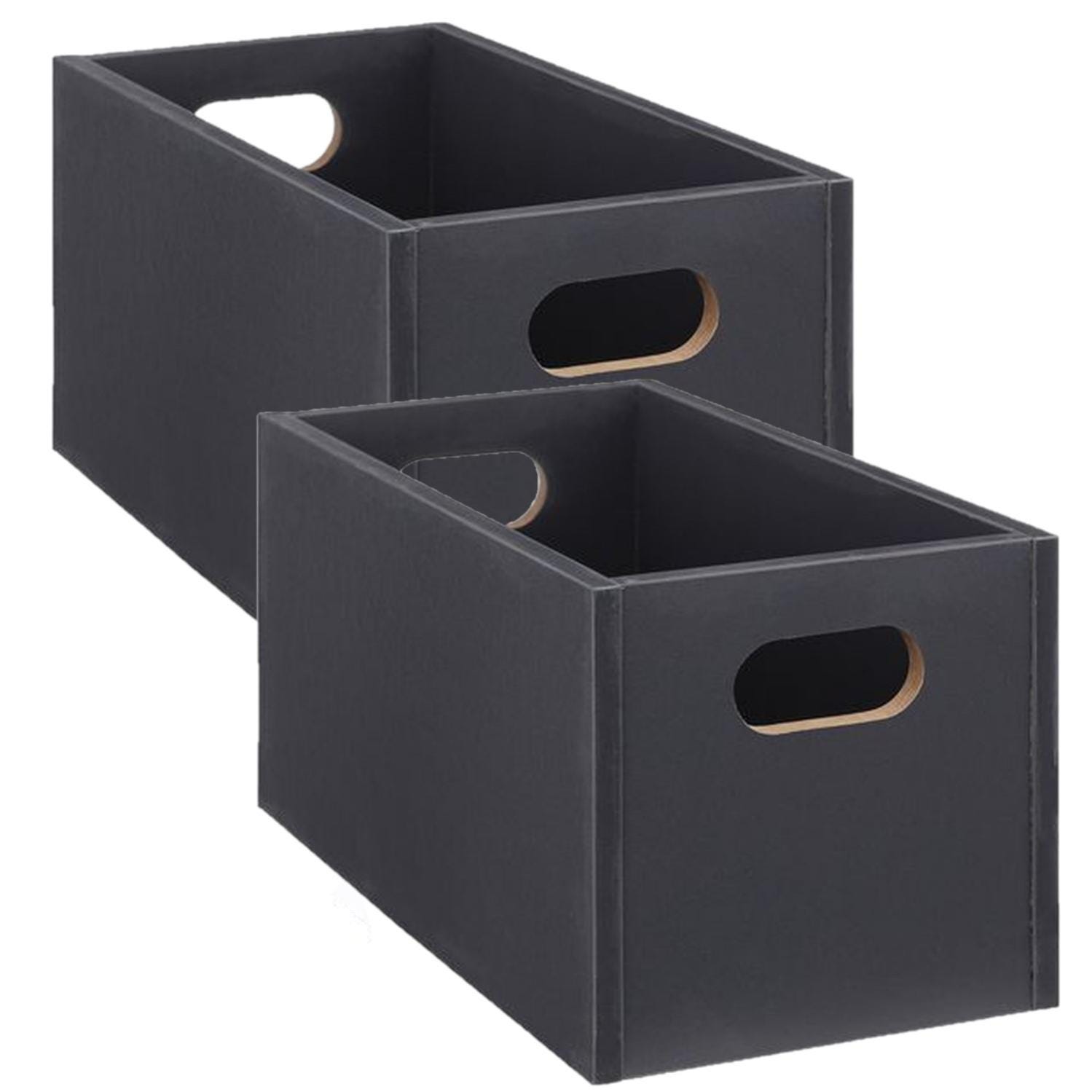 Boites Rangement Lot de 2 Boîtes de rangement rectangulaire en MDF - L. 31 x H. 15 cm ...