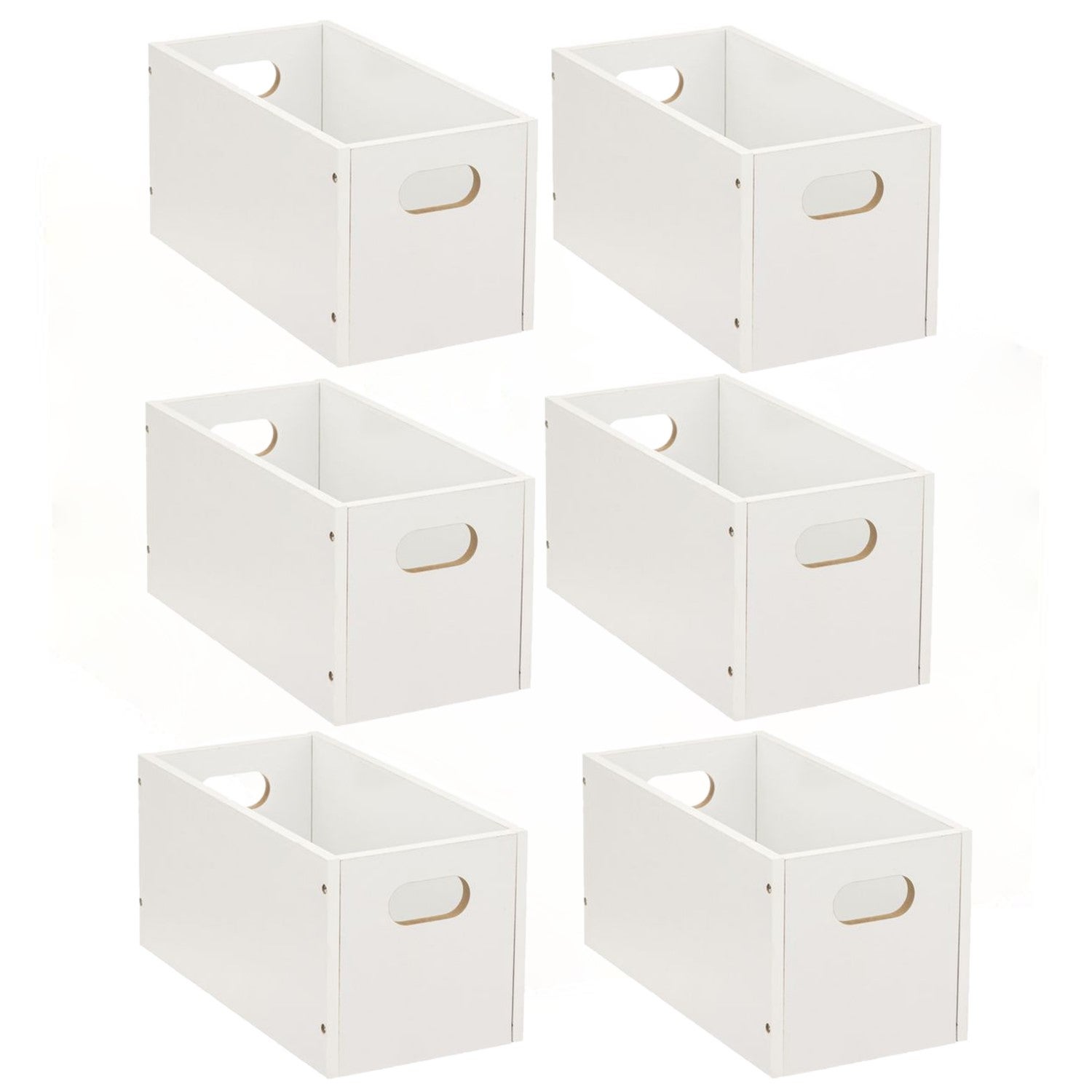 Lot de 6 boîtes de rangement rectangulaire en mdf Toilinux