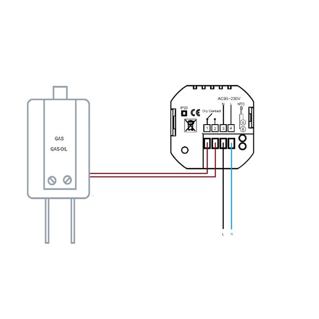 Prise Thermostat connecté radiateur Electrique Thermostat WiFi programmable  pour Chauffage Refroidissement Contrôleur Thermostat d'ambiance regulateur  de Temperature avec sonde (Blanc) : : Bricolage