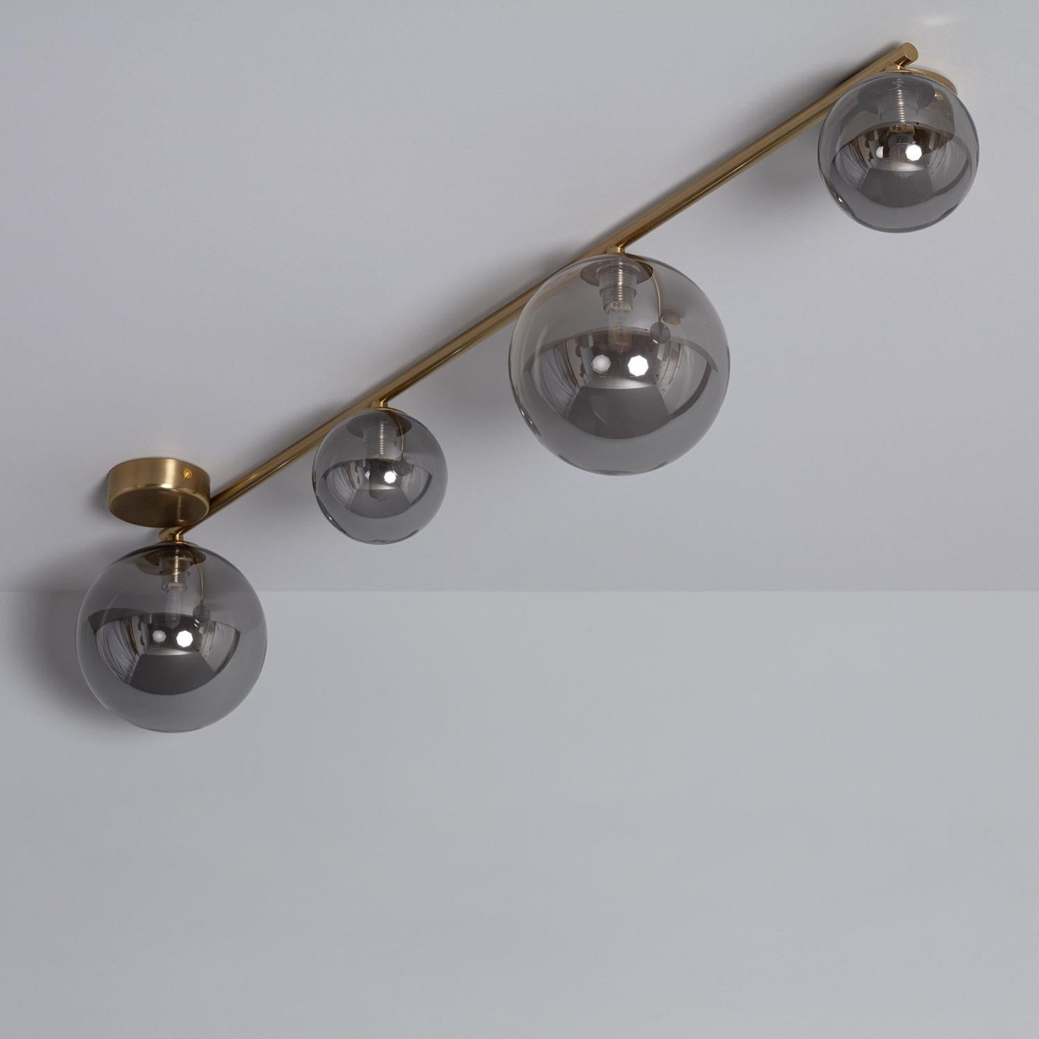 LEDKIA Hängeleuchte Moonlight Brass – 6-Spot Deckenleuchte In Gold & Glas | Modernes Design Für Wohnzimmer, Küche & Schlafzimmer