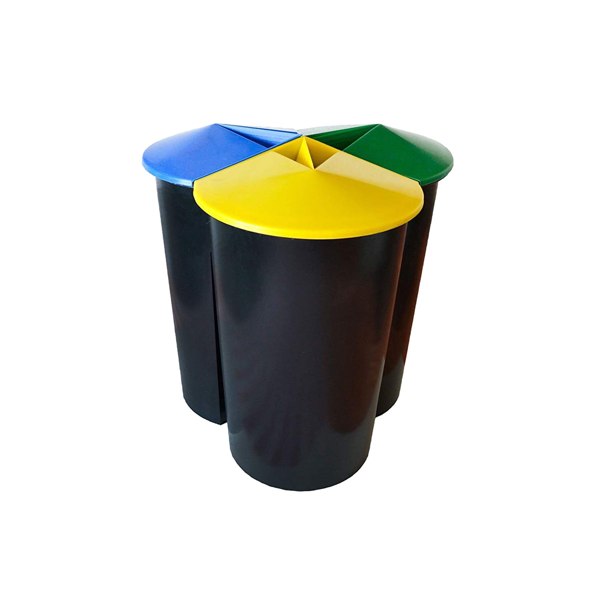 Set de 3 Cubos de Reciclaje Total 60L + 3 Bolsas Reciclaje para Exterior