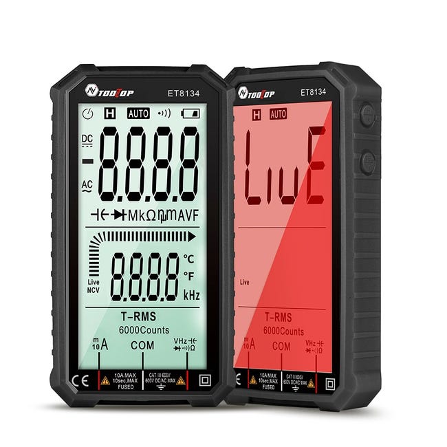 Multimètre numérique DM6800, fin, gamme automatique, 600 V CA / CC, courant  10 A, continuité, résistance